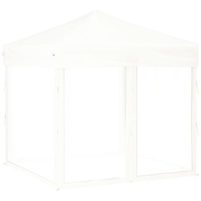vidaXL Sklopivi šator za zabave s bočnim zidovima 2 x 2 m bijeli