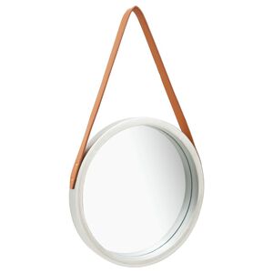 vidaXL Zidno ogledalo s trakom 40 cm srebrno