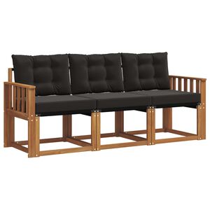 vidaXL Set vanjskih sofa 3 kom. Prirodna i crna