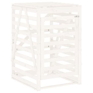 vidaXL Spremi&scaron;te za kantu za smeće bijelo 84x90x128,5 cm od borovine