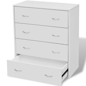 vidaXL Komoda s 4 ladice 60 x 30,5 x 71 cm bijele