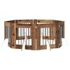 vidaXL Vrata za pse s postoljem 8 pcs Staro drvo 60 x 60 cm
