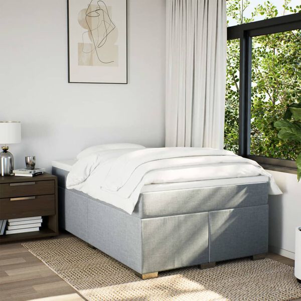 vidaXL Krevet s oprugama i madracem svjetlosivi 120x190 cm od tkanine