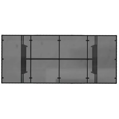 vidaXL Vrtni stol sa staklenom pločom crni 190x80x74 cm od poliratana