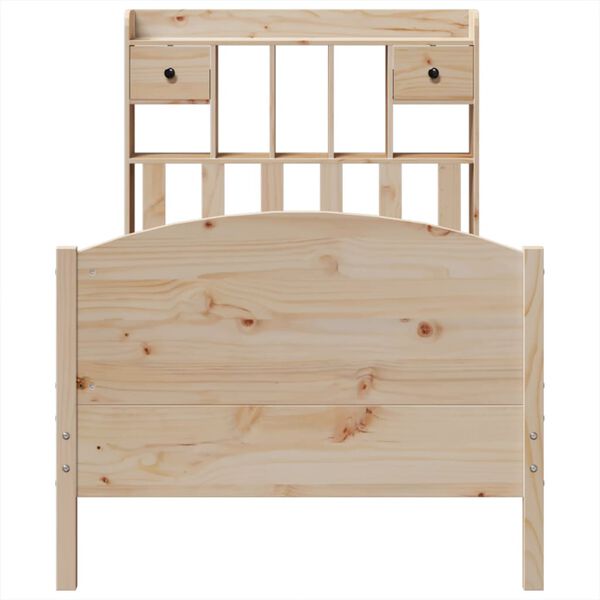 vidaXL Krevet s regalom za knjige bez madraca 90x200 cm od borovine