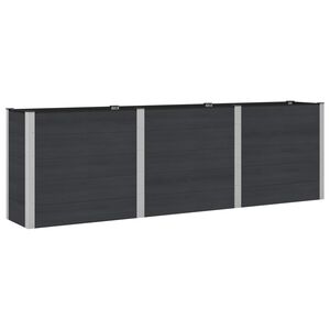vidaXL Povi&scaron;ena vrtna gredica Crna 300 x 50 x 91 cm WPC i aluminij