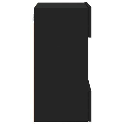 vidaXL Zidni TV ormarić s LED svjetlima crni 40x30x60,5 cm