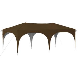 vidaXL Rastezljivi &scaron;ator za zabave 575 x 288 x 245 cm Sivosmeđa