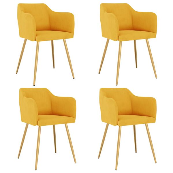 vidaXL Blagovaonske stolice 4 kom žute bar&scaron;unaste
