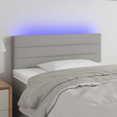 vidaXL LED uzglavlje svjetlosivo 80 x 5 x 78/88 cm od tkanine