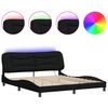 vidaXL Okvir kreveta s LED-om bez madraca Hvar crni 180x200 cm od tkanine