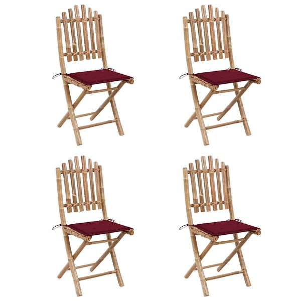 vidaXL 5-dijelni sklopivi vrtni blagovaonski set od bambusa