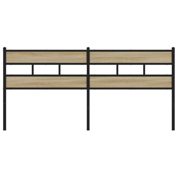 vidaXL Uzglavlje Sonoma hrast 193 cm željezo i konstruirano drvo