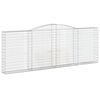 vidaXL Gabionska ko&scaron;ara s lukom 400x30x140/160 cm pocinčano željezo