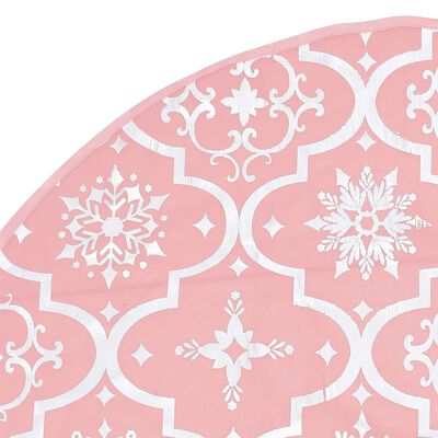 vidaXL Luksuzna podloga za božićno drvce s čarapom ružičasta 90 cm