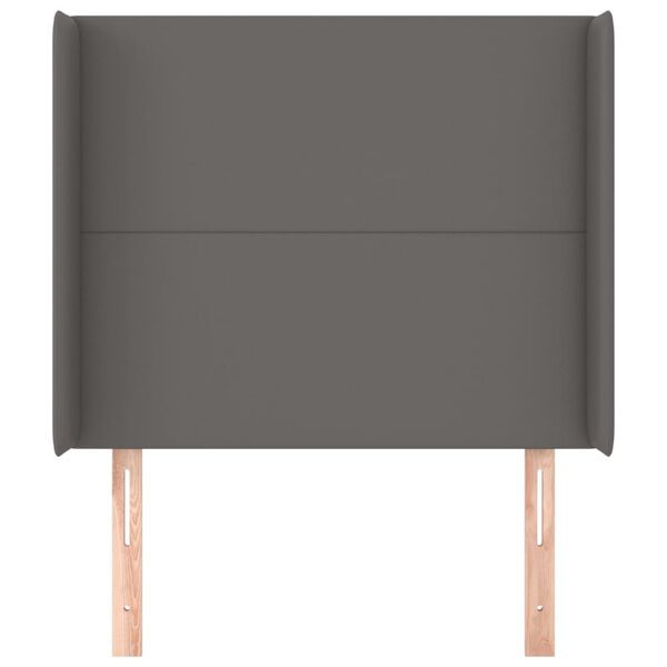 vidaXL Uzglavlje s u&scaron;ima sivo 103x16x118/128 cm od umjetne kože