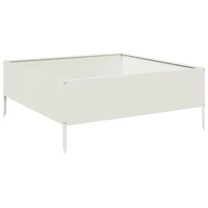 vidaXL Povi&scaron;ena vrtna gredica bijeli 100x100x41 cm od čelika