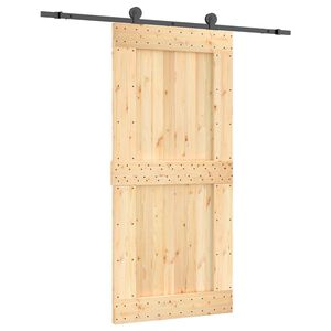 vidaXL Klizna vrata 95 x 210 cm Čvrsta borovina (neobrađena)