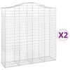 vidaXL Lučne gabionske ko&scaron;are 2 kom 200x50x200/220cm pocinčano željezo