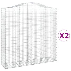 vidaXL Lučne gabionske ko&scaron;are 2 kom 200x50x200/220cm pocinčano željezo