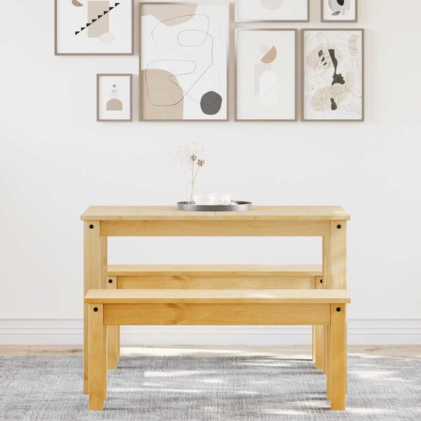 vidaXL 3-dijelni blagovaonski set Panama od masivne borovine