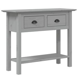 vidaXL Konzolni stol BODO sivi 91 x 35 x 74 cm od masivne borovine