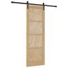 vidaXL Klizna vrata 73,5 x 211 cm Masivna borovina Prirodna i crna