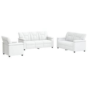 vidaXL Set sofe 3 pcs Bijela Umjetna koža