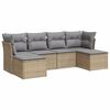 vidaXL 6-dijelni set vrtnih sofa s jastucima bež od poliratana