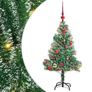 vidaXL Umjetno Božićno Drvo s Snježnim Flokom i LED Svjetlom 120 cm