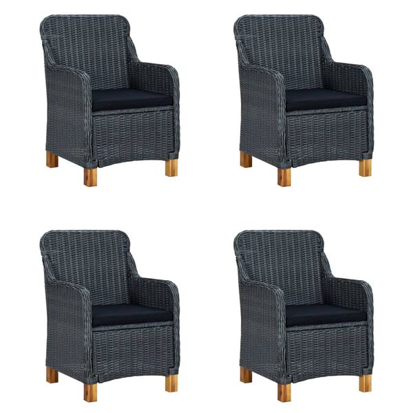 vidaXL 5-dijelni vrtni blagovaonski set tamnosivi