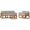 vidaXL Set vanjskih sofa 6 kom. Prirodna i svjetlosiva Poliester