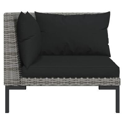 vidaXL Vrtne sofe 2 kom od polukružnog poliratana s jastucima