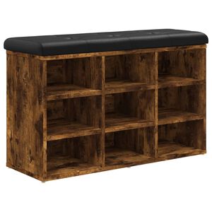 vidaXL Klupa za cipele boja dimljenog hrasta 82x32x50 cm drvena