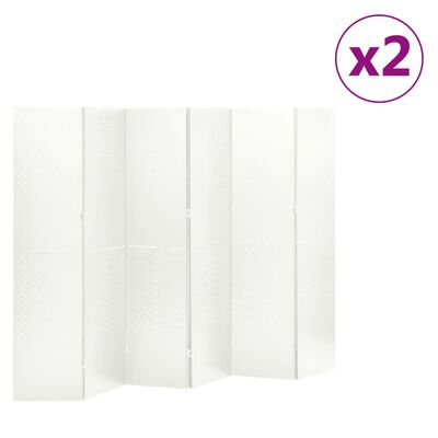 vidaXL Sobne pregrade sa 6 panela 2 kom bijele 240 x 180 cm čelične