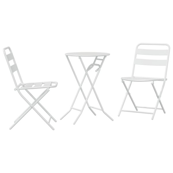 vidaXL Bistro set 3 pcs Bijelo Čelik