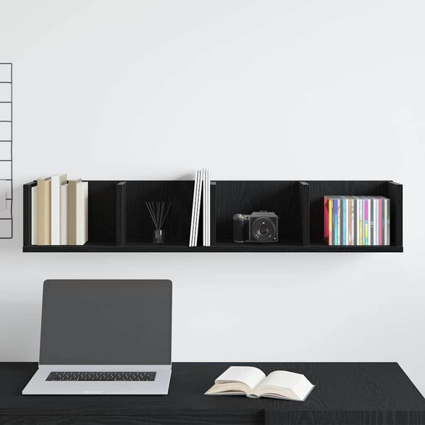 vidaXL Polica na zidu Crni hrast 100 x 18 x 18 cm Konstruirano drvo