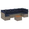 vidaXL 8-dijelni set vrtnih sofa od poliratana s jastucima sivi