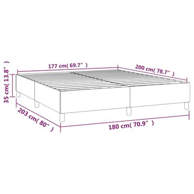 vidaXL Okvir za krevet s oprugama tamnosivi 180x200 cm od tkanine