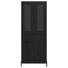 vidaXL Highboard Zidne Crni hrast 69,5 x 34 x 180 cm Konstruirano drvo