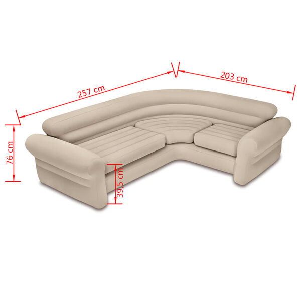Intex kutna sofa/kauč na napuhavanje 257 x 203 x 76 cm 68575NP