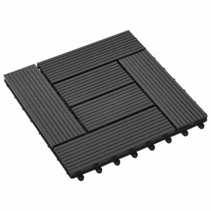 vidaXL Pločice za decking 11 pcs Crna 30 x 30 cm Drvoplastična smjesa