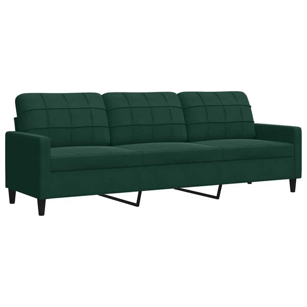 vidaXL 2-dijelni set sofa s jastucima tamnozeleni bar&scaron;unasti