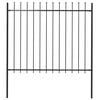 vidaXL Vrtna ograda Woerden s vrhom koplja čelik 170x150 cm crna