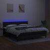 vidaXL Krevet box spring s madracem LED crni 160x200 cm od tkanine