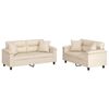 vidaXL 2-dijelni set sofa s jastucima bež od mikrovlakana
