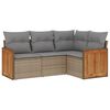 vidaXL 4-dijelni set vrtnih sofa s jastucima bež od poliratana