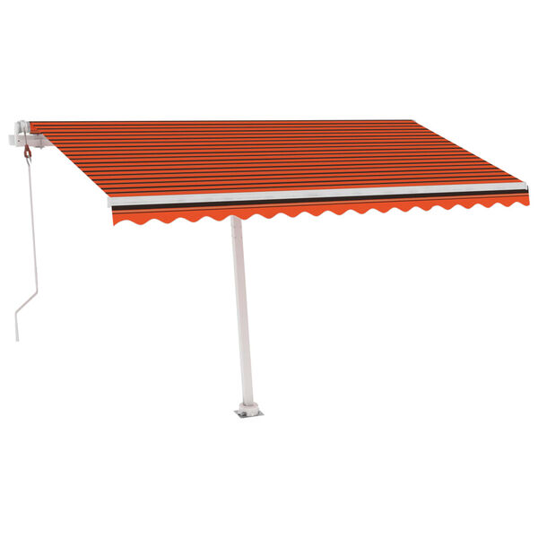 vidaXL Automatska tenda sa senzorom LED 450x350 cm narančasto-smeđa