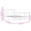 vidaXL Metalni okvir kreveta uzglavlje i podnožje bijeli 80x200 cm