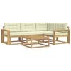 vidaXL Set vanjskih sofa 5 kom. Bijela i krem Poliester